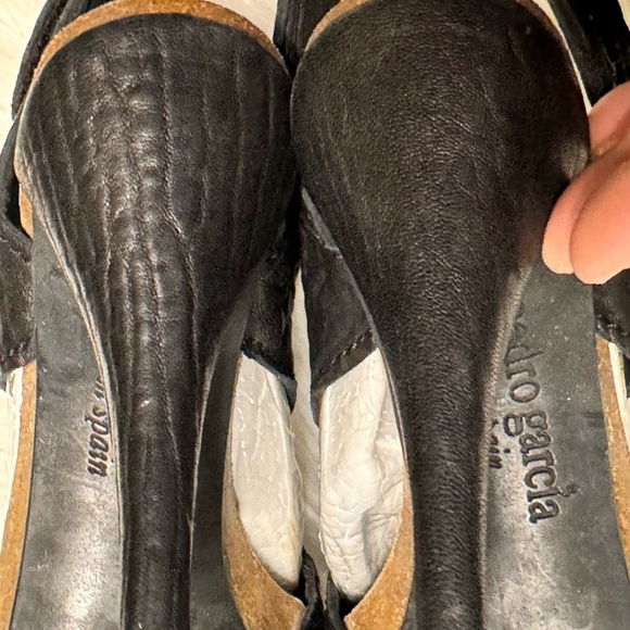 Pedro Garcia Black and White Peep-Toe Heels - Picture 5 of 17